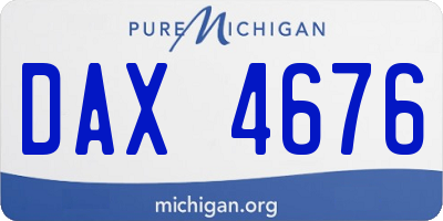 MI license plate DAX4676