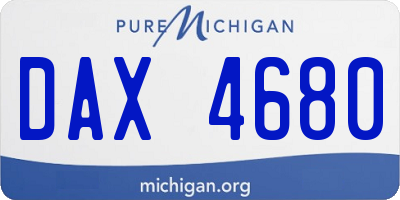 MI license plate DAX4680