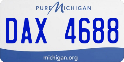 MI license plate DAX4688