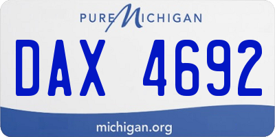 MI license plate DAX4692