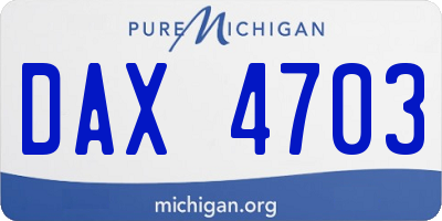 MI license plate DAX4703