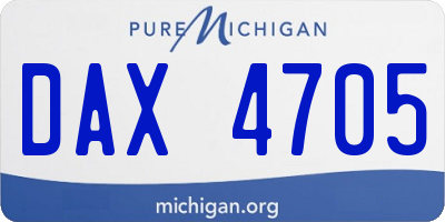 MI license plate DAX4705