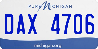 MI license plate DAX4706