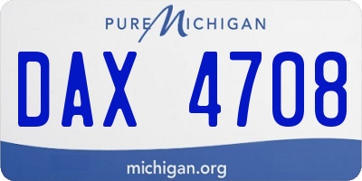 MI license plate DAX4708