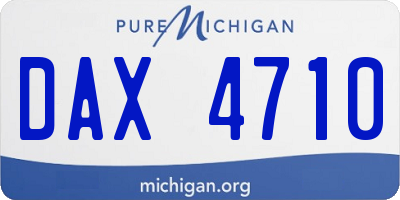 MI license plate DAX4710