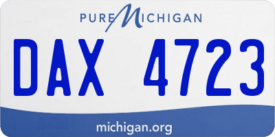 MI license plate DAX4723