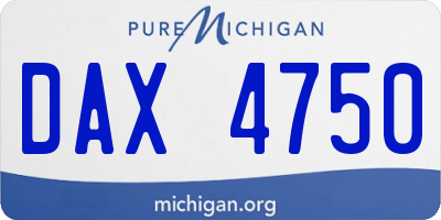 MI license plate DAX4750