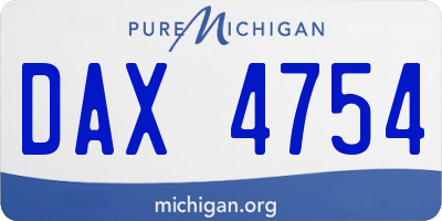 MI license plate DAX4754