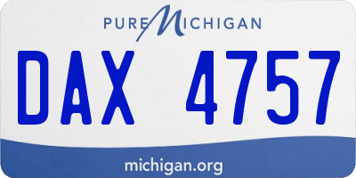 MI license plate DAX4757