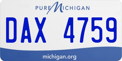 MI license plate DAX4759