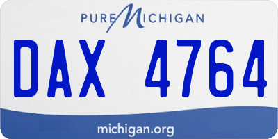 MI license plate DAX4764