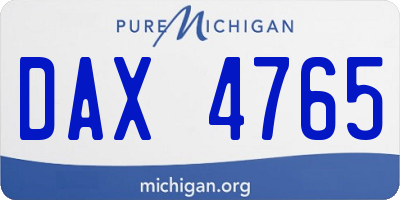 MI license plate DAX4765