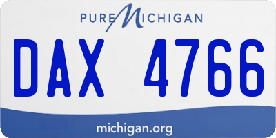 MI license plate DAX4766