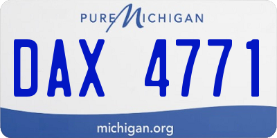 MI license plate DAX4771