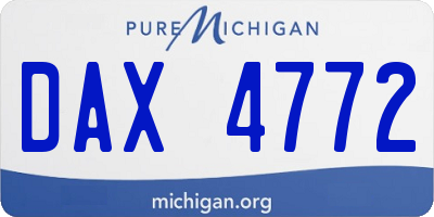 MI license plate DAX4772