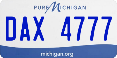 MI license plate DAX4777