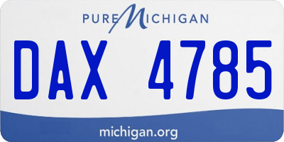 MI license plate DAX4785