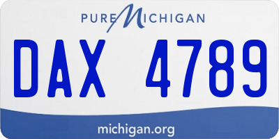 MI license plate DAX4789