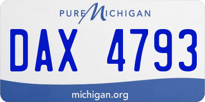 MI license plate DAX4793