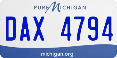 MI license plate DAX4794