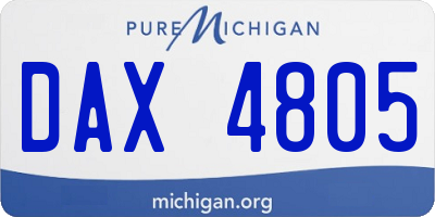 MI license plate DAX4805