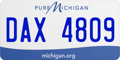 MI license plate DAX4809