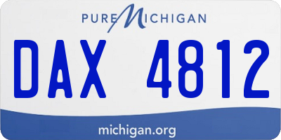 MI license plate DAX4812