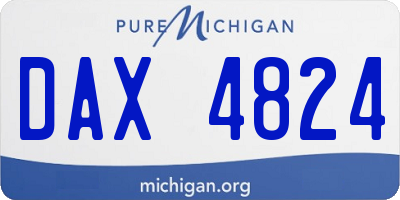 MI license plate DAX4824