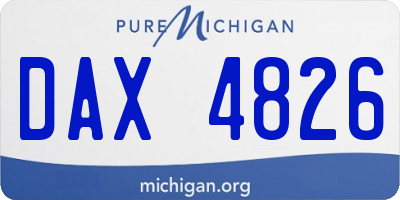 MI license plate DAX4826