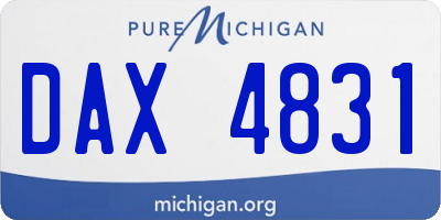 MI license plate DAX4831