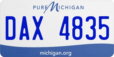 MI license plate DAX4835