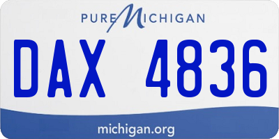 MI license plate DAX4836