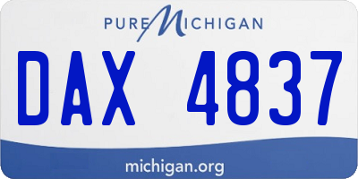 MI license plate DAX4837