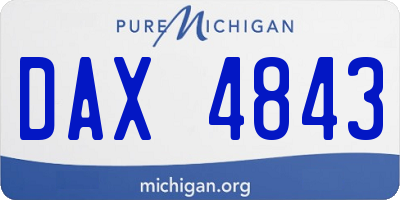 MI license plate DAX4843