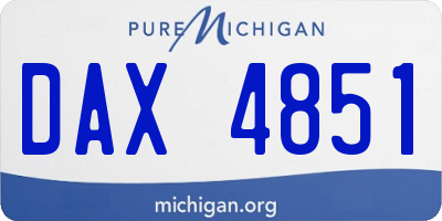MI license plate DAX4851