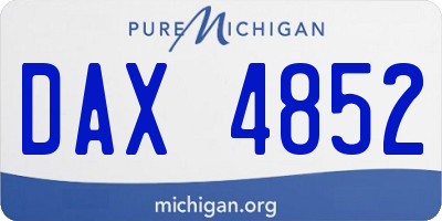 MI license plate DAX4852