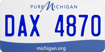 MI license plate DAX4870