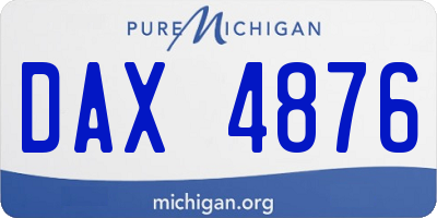 MI license plate DAX4876
