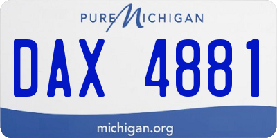MI license plate DAX4881