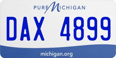 MI license plate DAX4899