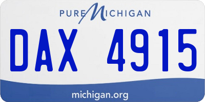 MI license plate DAX4915