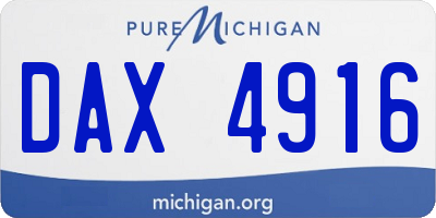 MI license plate DAX4916
