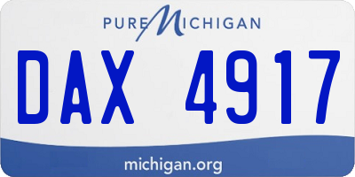 MI license plate DAX4917