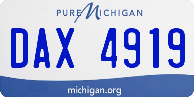 MI license plate DAX4919
