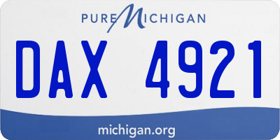 MI license plate DAX4921