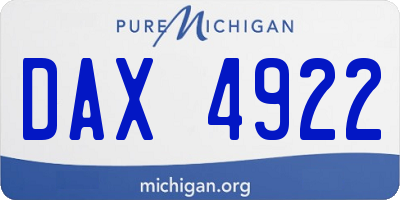 MI license plate DAX4922