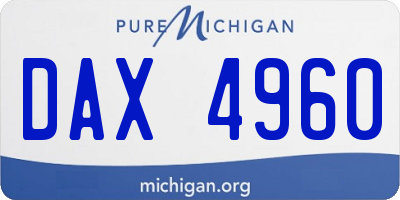 MI license plate DAX4960
