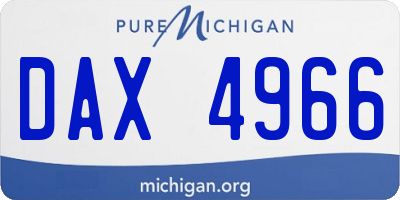 MI license plate DAX4966