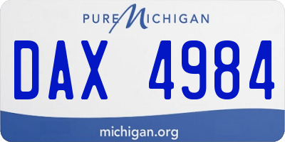 MI license plate DAX4984