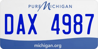 MI license plate DAX4987